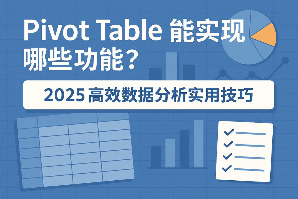 Pivot Table能实现哪些功能？2025高效数据分析实用技巧